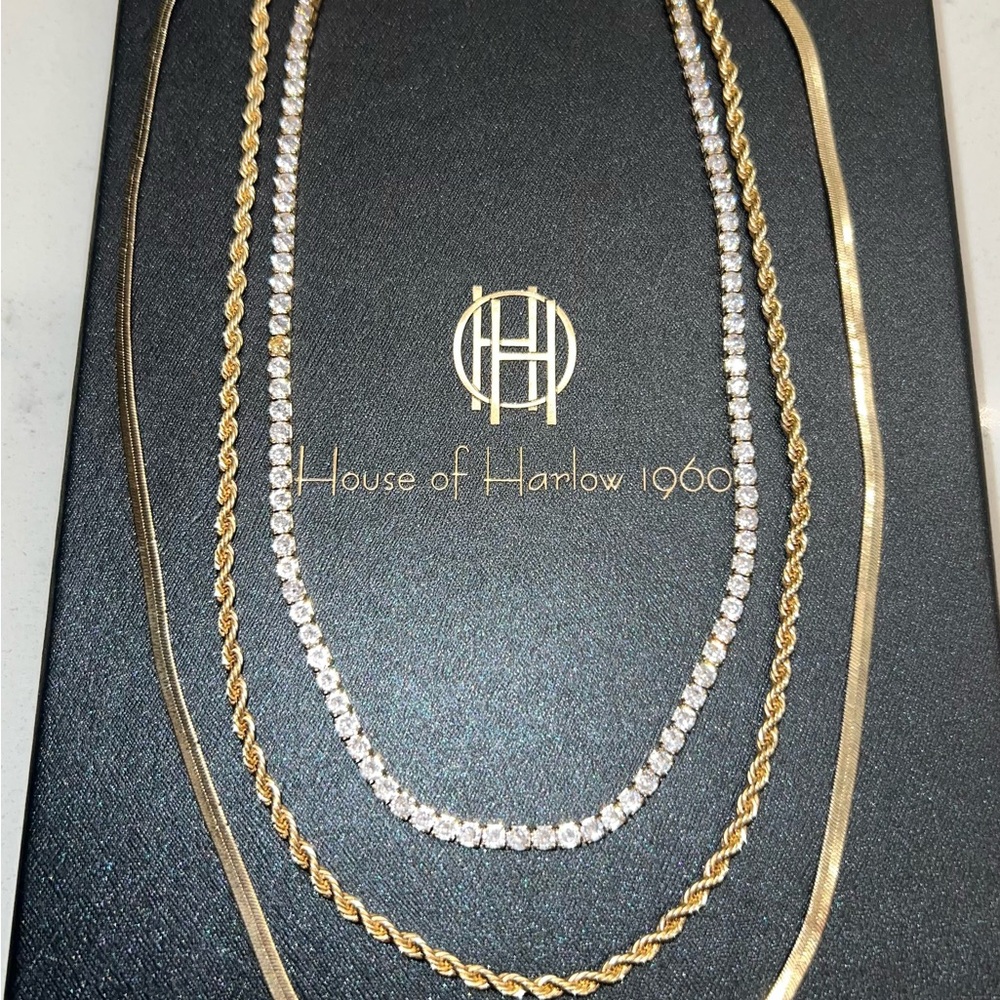 House of Harlow 1960 Gold and Silver Necklace Set